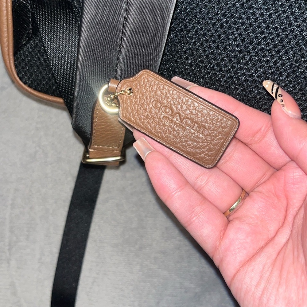 New Coach Brown Backpack Compact Monogram Design - Picture 2 of 6